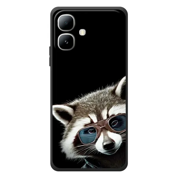 Чехол с рисунком «Стильный Енот» для Infinix Smart 20 Чехол с рисунком «Стильный Енот» для Infinix Smart 20