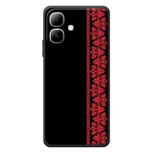 Силиконовый Чехол на Infinix Smart 20 с картинкой Вышиванки (Вышиванка на черном)