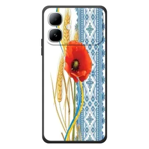 Силиконовый Чехол на Infinix Smart 20 с картинкой Вышиванки (Вышиванка с цветком)