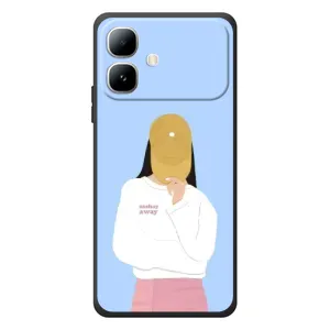 Силіконовый Чохол на Infinix Smart 20 з картинкой Модных девушек (Жовта кепка)