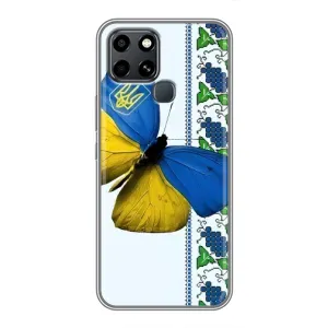 Чехол с Украинской символикой на Инфиникс Смарт 6 (Бабочка)