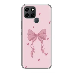 Чехол банты для Infinix Smart 6 (Бант на розовом)