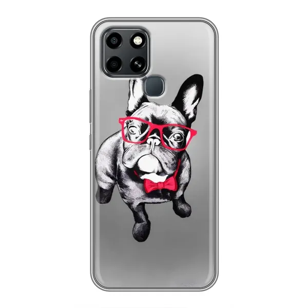 Чехол с рисунком «Бульдог в очках» для Infinix Smart 6 Чехол с рисунком «Бульдог в очках» для Infinix Smart 6