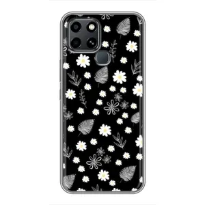 Чехлы с тематикой "ЦВЕТЫ" на Infinix Smart 6 (цветение на чорном)