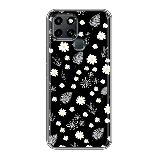 Чехол с рисунком «цветение на чорном» для Infinix Smart 6 Чехол с рисунком «цветение на чорном» для Infinix Smart 6