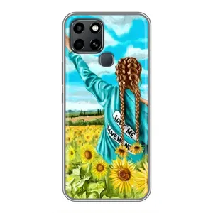 Чохол Стильні дівчата на Infinix Smart 6 (Дівчина на полі)