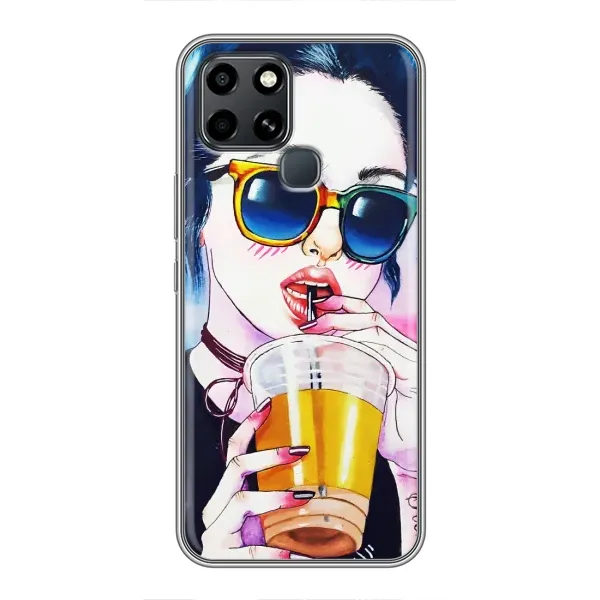 Чехол с рисунком «Девушка с коктейлем» для Infinix Smart 6 Чехол с рисунком «Девушка с коктейлем» для Infinix Smart 6