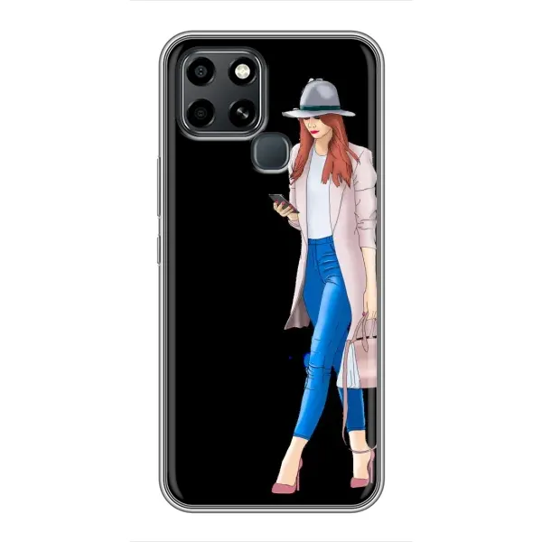 Чехол с рисунком «Девушка со смартфоном» для Infinix Smart 6 Чехол с рисунком «Девушка со смартфоном» для Infinix Smart 6