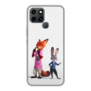 Силиконовый чехол с принтом Зоотрополіс для Infinix Smart 6 (Джуди и Ник)