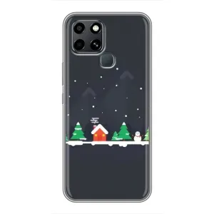 Силіконовий бампер на різдво для Infinix Smart 6 (Місто зимове)