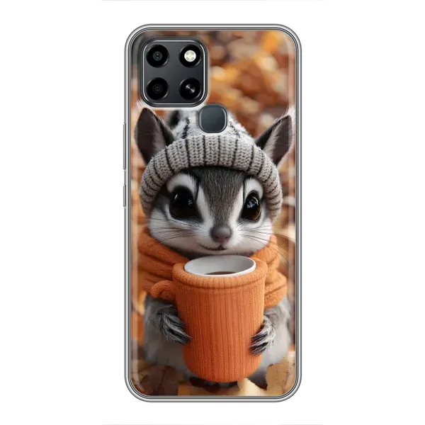 Чехол с рисунком «Грызунчик с кофе» для Infinix Smart 6 Чехол с рисунком «Грызунчик с кофе» для Infinix Smart 6