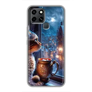 Чехлы на Новый Год Infinix Smart 6 (Кот новогодний)