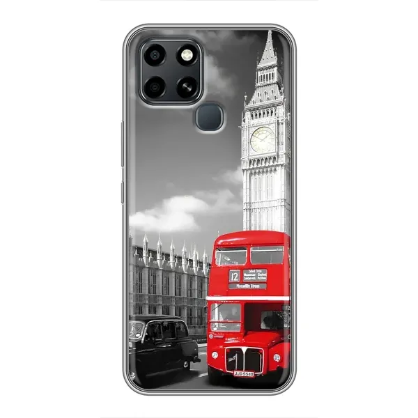 Чехол с рисунком «Красный автобус» для Infinix Smart 6 Чехол с рисунком «Красный автобус» для Infinix Smart 6