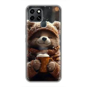 Друкований чохол 'Звірята з кавою' для Infinix Smart 6 (Ведмедик з кавою)