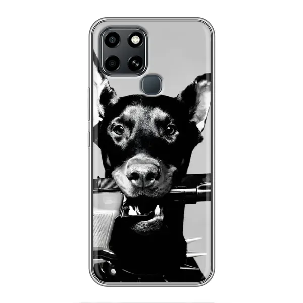 Чехол с рисунком «Опасный доберман» для Infinix Smart 6 Чехол с рисунком «Опасный доберман» для Infinix Smart 6
