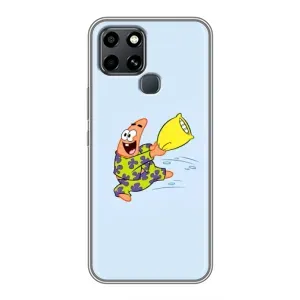 Чехлы с Патриком на Infinix Smart 6 (Патрик с подушкой)