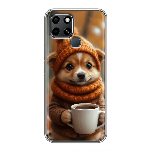 Чехол с рисунком «Собачка с кофе» для Infinix Smart 6 Чехол с рисунком «Собачка с кофе» для Infinix Smart 6