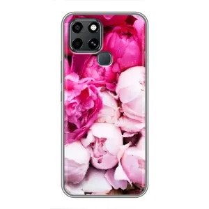 Силиконовый бампер с принтом (цветочки) на Инфиникс Смарт 6 (Пионы)