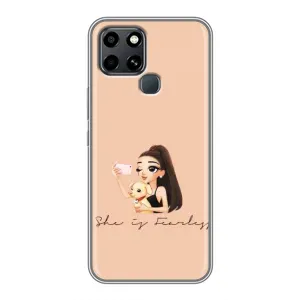 Силіконовый Чохол на Infinix Smart 6 з картинкой Модных девушек (З собакою)