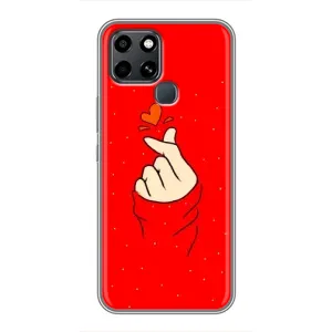 Чехлы (Знак сердечка) на Infinix Smart 6 (Сердце на красном)