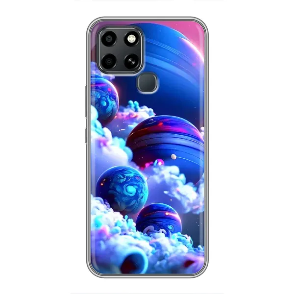Чехол с рисунком «Синие планеты» для Infinix Smart 6 Чехол с рисунком «Синие планеты» для Infinix Smart 6