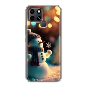 Чехлы на Новый Год Infinix Smart 6 (Снеговик праздничный)