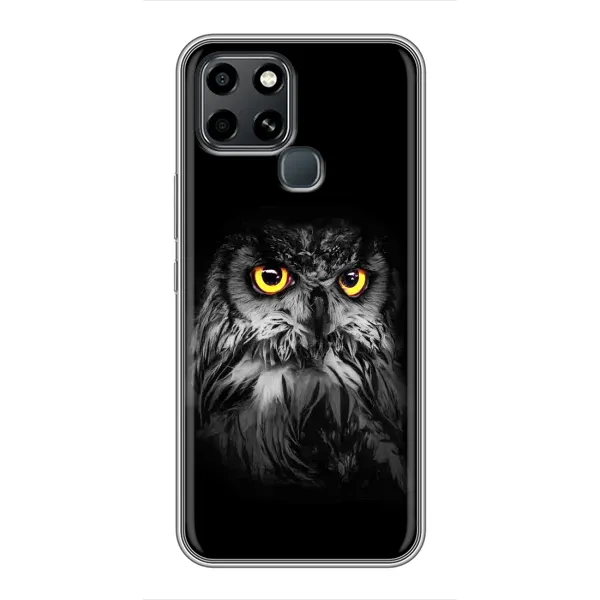 Чехол с рисунком «Сова на чёрном» для Infinix Smart 6 Чехол с рисунком «Сова на чёрном» для Infinix Smart 6