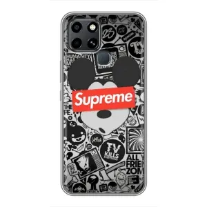 Чехол с Брендами одежды на Инфиникс Смарт 6 (Supreme Маус)