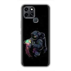 Силіконовый Чохол з принтом "Космонавти" на Infinix Smart 6 (В руках земля)