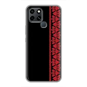 Силіконовый Чохол на Infinix Smart 6 з картинкой Вишиванки (Вишиванка на чорному)