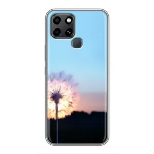 Силиконовый Чехол с одуванчиками на Infinix Smart 6 (Закат с одуванчиком)