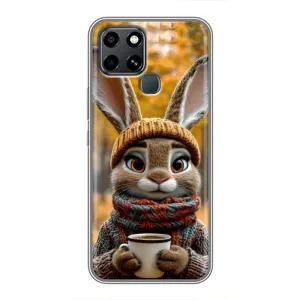 Друкований чохол 'Звірята з кавою' для Infinix Smart 6 (Зайчик з кавою)