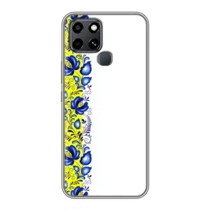 Силіконовый Чохол на Infinix Smart 6 з картинкой Вишиванки (Жовто-біла вишиванка)