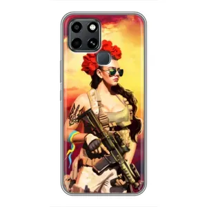 ЗСУ Чохли (TPU) для Infinix Smart 6 (Жінка солдат)