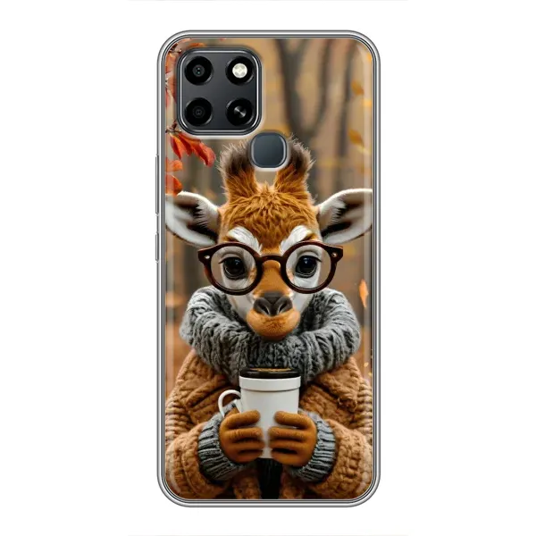 Чехол с рисунком «Жираф с кофе» для Infinix Smart 6 Чехол с рисунком «Жираф с кофе» для Infinix Smart 6