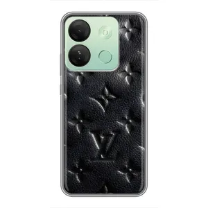 Текстурный Чехол Louis Vuitton для Инфиникс Смарт 7 ШД (Черный ЛВ)