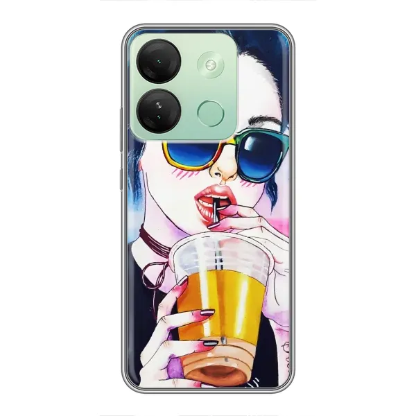 Чехол с рисунком «Девушка с коктейлем» для Infinix Smart 7 HD Чехол с рисунком «Девушка с коктейлем» для Infinix Smart 7 HD