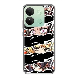 Силиконовые чехлы с глазами Anime для Инфиникс Смарт 7 ШД (Глаза на чорном)