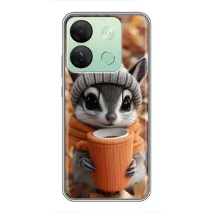 Печатный чехол «Зверята с кофе» для Infinix Smart 7 HD (Грызунчик с кофе)