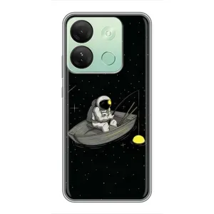 Силіконовый Чохол з принтом "Космонавти" на Infinix Smart 7 HD (Космонавт на рибалці)