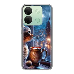 Чехлы на Новый Год Infinix Smart 7 HD (Кот новогодний)