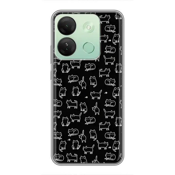 Чехол с рисунком «Котики на черном» для Infinix Smart 7 HD Чехол с рисунком «Котики на черном» для Infinix Smart 7 HD