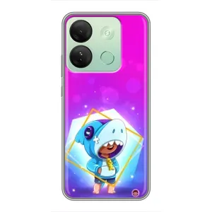 Чехол Бравл Старс для Infinix Smart 7 HD (Леон в костюме Акулы)
