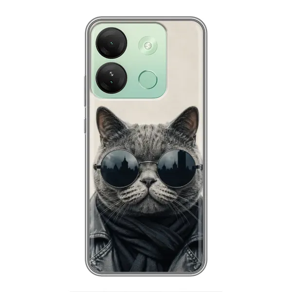 Чехол с рисунком «Модный кот» для Infinix Smart 7 HD Чехол с рисунком «Модный кот» для Infinix Smart 7 HD