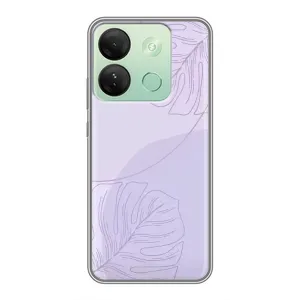 Чохол квітковий дизайн для Infinix Smart 7 HD (Монстера фіолетова)