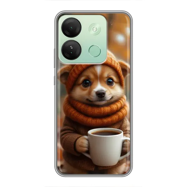 Чехол с рисунком «Собачка с кофе» для Infinix Smart 7 HD Чехол с рисунком «Собачка с кофе» для Infinix Smart 7 HD