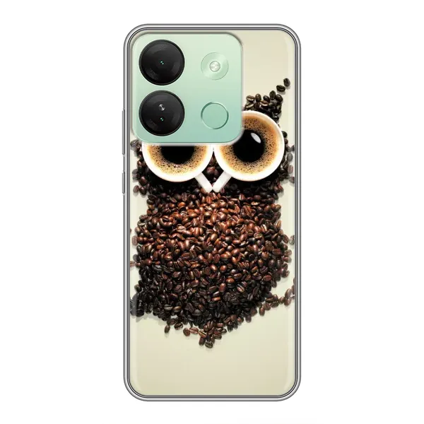Чехол с рисунком «Сова с зерен кофе» для Infinix Smart 7 HD Чехол с рисунком «Сова с зерен кофе» для Infinix Smart 7 HD