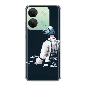 Силиконовый чехол с картинкой "Герой Pubg" на Infinix Smart 7 HD (В экиперовке)