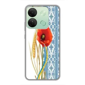 Силиконовый Чехол на Infinix Smart 7 HD с картинкой Вышиванки (Вышиванка с цветком)