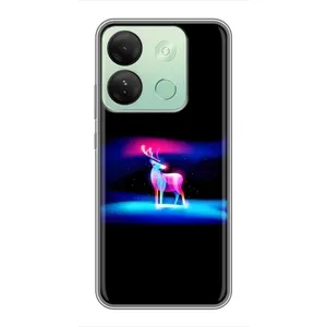 Силиконовый бампер с картинкой животных для Infinix Smart 7 HD (Яркий олень)